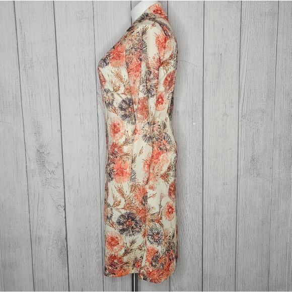 VTG Abstract Fireworks Dandelion Print Volup Long Sleeve Midi Dress, sz Large - Picture 4 of 7